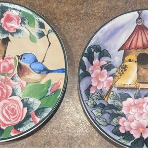 Floral Bird Decorative Plates